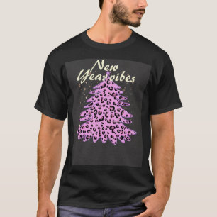 Nieuwejaarsstemming Luipaard Kerstboom T-shirt