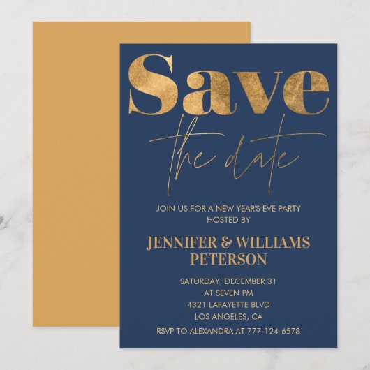Nieuwejaarsuitnodiging Save the date Kaart (Voorkant / Achterkant)