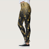 Nieuwejaarsviering Champagne Gouden Glitter Leggings (Links)