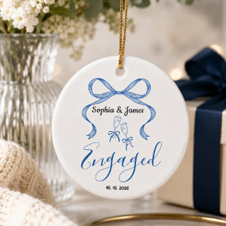 nieuwelijk verloofd paar, aangepast kerstcadeau keramisch ornament