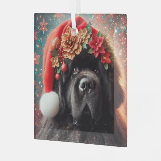 Nieuwf in Fancy Santa Hat Glas Ornament (Voorkant links)