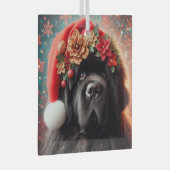 Nieuwf in Fancy Santa Hat Glas Ornament (Voorkant Rechts)