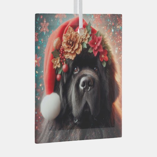 Nieuwf in Fancy Santa Hat Glas Ornament (Voorkant Rechts)