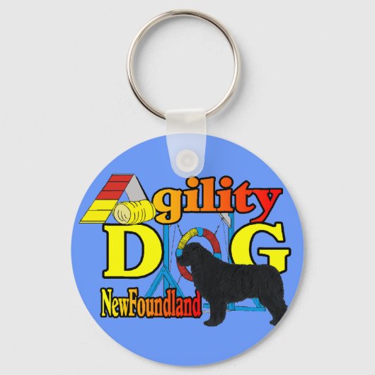 Nieuwfoundland Agility Cadeaus Sleutelhanger (Voorkant)