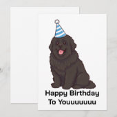 Nieuwfoundlander Hond Happy Birthday To Youuuuu Ka Kaart (Voorkant / Achterkant)