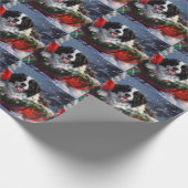 Nieuwfoundse Hond Kerst Festiviteit Cadeaupapier (Hoek)