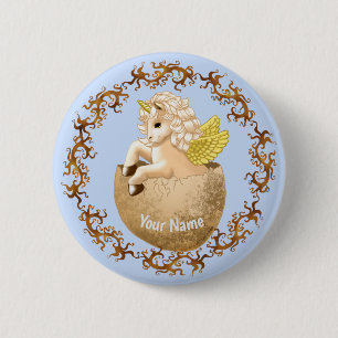 Nieuwgeboren Baby Eenhoorn speld  Ronde Button 5,7 Cm