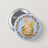 Nieuwgeboren Baby Eenhoorn speld  Ronde Button 5,7 Cm (Voorkant /achterkant)