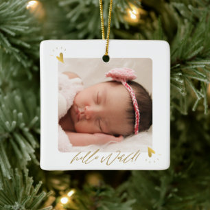 Nieuwgeboren Geboorte Stats Baby Foto Aankondiging Keramisch Ornament