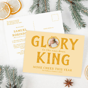 Nieuwgeboren Koning l Geboorteaankondiging Kerstmi Feestdagenkaart