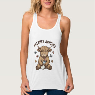 Nieuwgeboren Schotse Hoogland Kalf Baby Aankondigi Tanktop