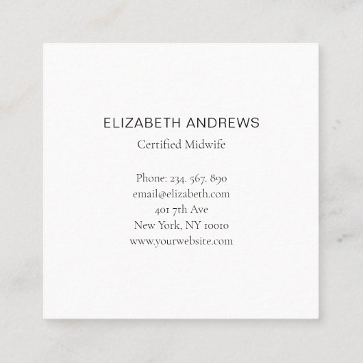 Nieuwgeborene-eucalyptus-krans, modern visitekaart vierkante visitekaartje (Achterkant)