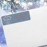 Nieuwgehuwden citeren onze 1e kerst getrouwde RTS Etiket<br><div class="desc">Nieuw Weds Quote "Onze 1e Kerstmis Getrouwd" Rode Kalligrafie Script Kerstvakantie Label</div>