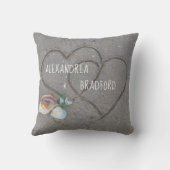 Nieuwgehuwden gepersonaliseerde strand hart cadeau kussen (Achterkant)