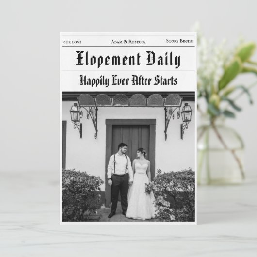 Nieuwgehuwden van de krant: aankondigingen van nie (Staand voorkant)