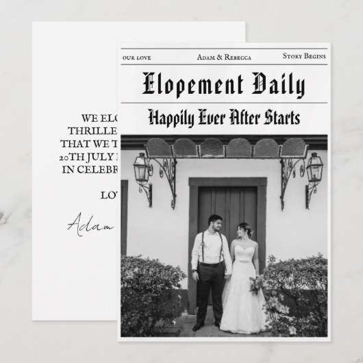 Nieuwgehuwden van de krant: aankondigingen van nie (Voorkant / Achterkant)