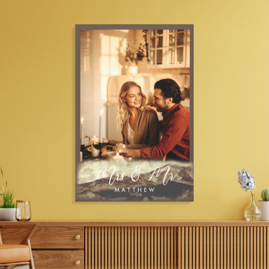 Nieuwgetrouwd Echtpaar Rocky Landschap Foto Canvas Afdruk (Insitu (Woonkamer))