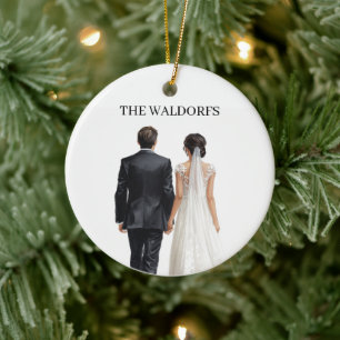 Nieuwgetrouwd Foto Kerst Ornament