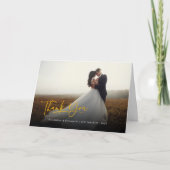 Nieuwgetrouwd Fotoscript Elegant Bedankkaart (Voorkant)