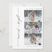 Nieuwgetrouwd Gehuwd + Helder Eerste Kerstmis QR-c Feestdagenkaart (Voorkant)