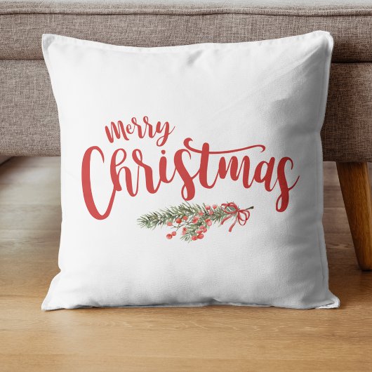 Nieuwgetrouwd Kerstdisfoto Dennengroen krans Kussen