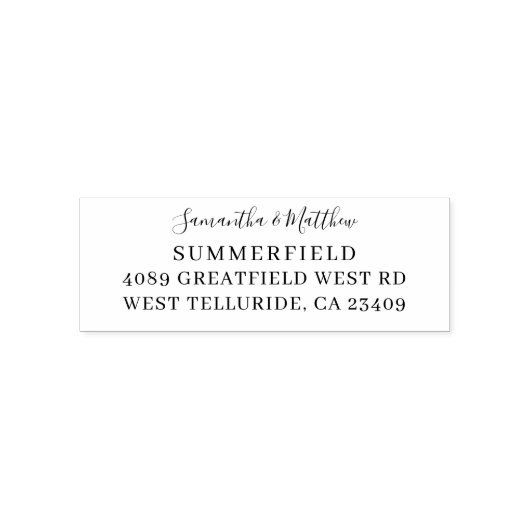 Nieuwgetrouwd Modern Koppel Retouradres Zelfinktende Stempel (Design)