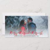 Nieuwgetrouwd Net Getrouwd Kerstvakantie Foto Feestdagenkaart (Voorkant)