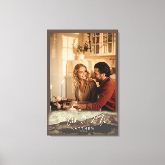 Nieuwgetrouwd Stel Mevrouw&Heren Rocky Landschapsf Canvas Afdruk (Voorkant)