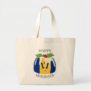 nieuwheid   Festive Pudding   BARBADOS FLAG Grote Tote Bag