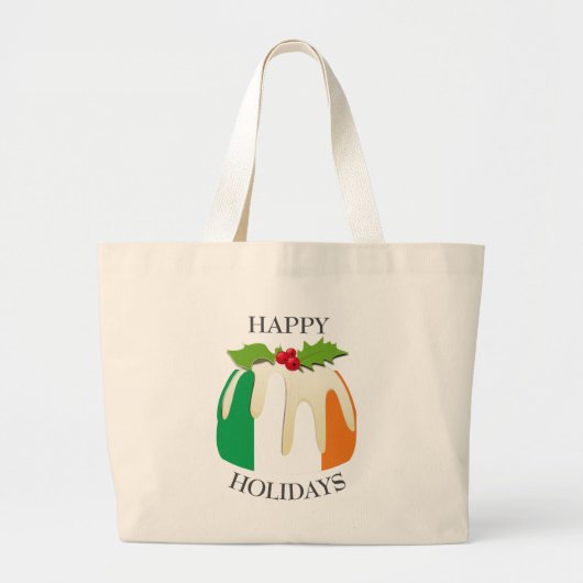 nieuwheid | Festive Pudding with | IERLAND FLAG Grote Tote Bag (Voorkant)