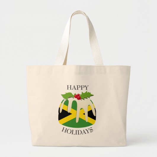 nieuwheid | Festive Pudding with | JAMAICAN FLAG Grote Tote Bag (Voorkant)