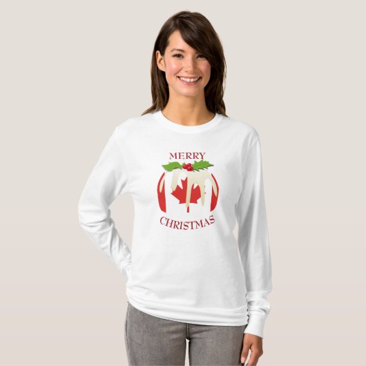 nieuwheid | VLAG VAN CANADA | Kerst pudding T-shir T-shirt (Voorkant volledig)