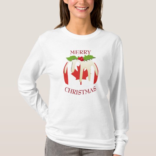 nieuwheid | VLAG VAN CANADA | Kerst pudding T-shir T-shirt (Voorkant)