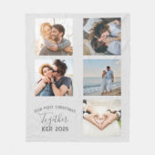 Nieuwhuwelijken Onze eerste kerstfoto samen Fleece Deken (Voorkant)