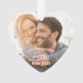 Nieuwhuwelijken Onze eerste kerstfoto samen Ornament (voorkant)