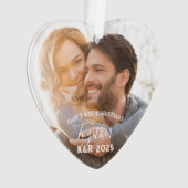 Nieuwhuwelijken Onze eerste kerstfoto samen Ornament (voorkant)