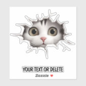 Nieuwigheid Doorbraak Gat Peeking Schattige Cat Ki Sticker (Vel)