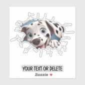 Nieuwigheid Doorbraak Gat Peeking Schattige Dalmat Sticker (Vel)