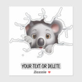 Nieuwigheid Doorbraak Gat Peeking Schattige Koala Sticker (Vel)