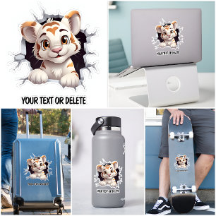 Nieuwigheid Doorbraak Gat Peeking Schattige Tiger  Sticker