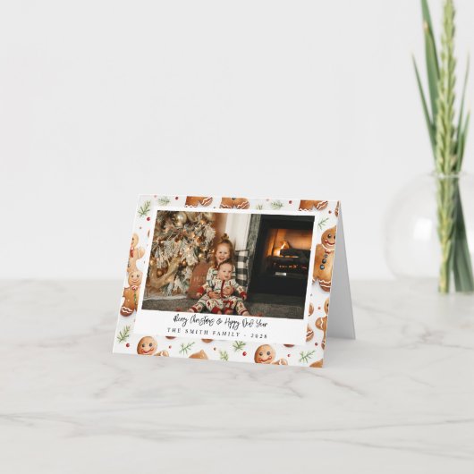 Nieuwigheid Gingerbread Heren Vakantiefoto Kaart (Voorkant)