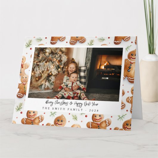 Nieuwigheid Gingerbread Heren Vakantiefoto Kaart (Voorkant)