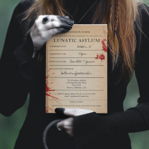 Nieuwigheid Halloween-feest Lunatic Asylum Kaart