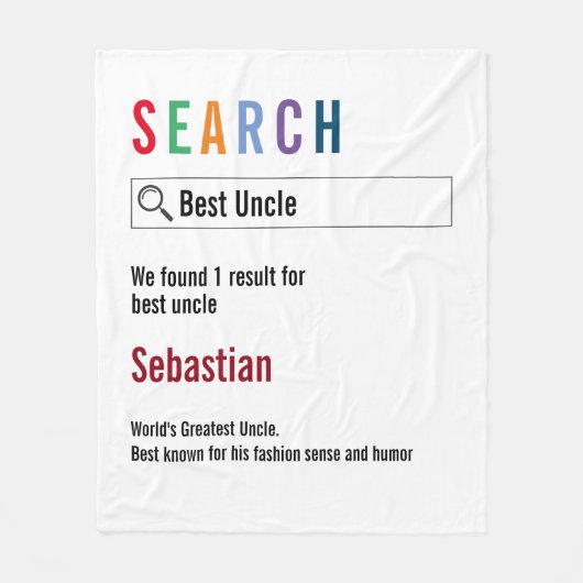 Nieuwigheid Internet Zoekresultaat gepersonaliseer Fleece Deken (Voorkant)