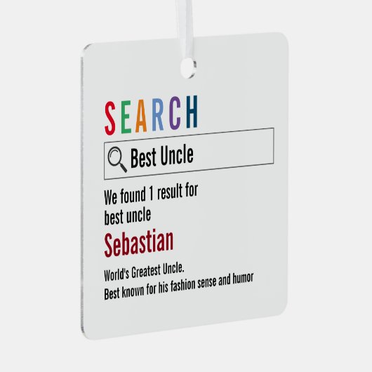 Nieuwigheid Internet Zoekresultaat gepersonaliseer Metalen Ornament (Voorkant Rechts)
