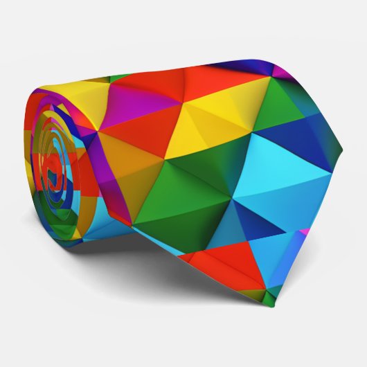 Nieuwigheid Ongebruikelijk Kleurrijk Gek Patroon Stropdas (Opgerold)
