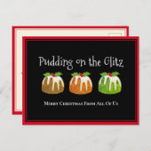 Nieuwigheid PUDDING OP DE GLITZ Corporate Christma Feestdagenkaart (Voorkant / Achterkant)