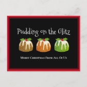 Nieuwigheid PUDDING OP DE GLITZ Corporate Christma Feestdagenkaart (Voorkant)