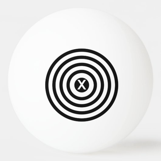 Nieuwigheid Zwart-wit Bullseyes Circles en X Pingpongbal (Voorkant)