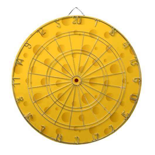 Nieuwigheidskaas geel design dartboard dartbord (Voorkant)